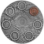 Pièce de monnaie en Argent 7 Dollars g 93.3 (3 oz) Millésime 2025 Seven Seals of the Apocalypse RED HORSE