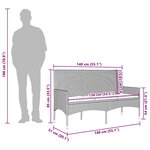 vidaXL Banc de jardin à 3 places avec coussins Gris Résine tressée