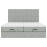 vidaXL Cadre de lit ottoman avec matelas gris clair 200x200 cm velours