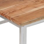 vidaXL Table basse argenté acier inoxydable et bois massif d'acacia