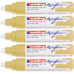 Marqueur acrylique large 5000 jaune pastel 5-10 mm x 5 EDDING