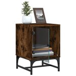 vidaXL Tables de chevet et portes vitrées 2 Pièces chêne fumé 35x37x50 cm