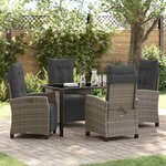 vidaXL Ensemble de salle à manger pour jardin 5 Pièces Gris polyrotin