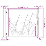 vidaXL Portail de jardin 105x80 cm acier corten conception d'herbe