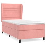 vidaXL Sommier à lattes de lit et matelas Rose 80x200 cm Velours