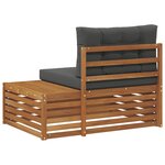 vidaXL Canapé d'extérieur extrémité Naturel 115 x 83 x 73 cm
