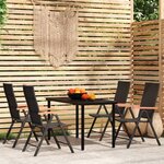 vidaXL Ensemble à manger de jardin 5 Pièces Noir