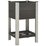vidaXL Lit surélevé de jardin avec étagère 50x50x90 cm WPC Gris