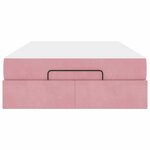 vidaXL Cadre de lit avec matelas Rose 120 x 200 cm Velours