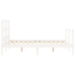 vidaXL Cadre de lit sans matelas blanc 140x190 cm bois massif