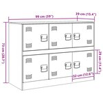 vidaXL Buffet jaune moutarde 99x39x73 cm acier