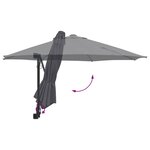 vidaXL Parasol de jardin Anthracite et noir 248 x 248 x 148 cm