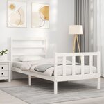 vidaXL Cadre de lit sans matelas blanc 90x200 cm bois de pin massif