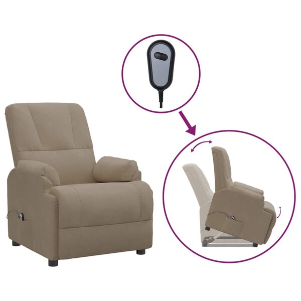 vidaXL Fauteuil inclinable Taupe Similicuir daim