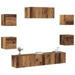 vidaXL Ensemble de meuble TV mural 5 Pièces vieux bois