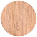 vidaXL Plateau de table Marron clair Ø 50 x 2.5 cm Chêne massif