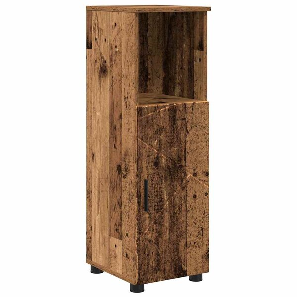 vidaXL Cabinet de salle de bain avec porte Bois Ancien 30 x 35 x 95 cm