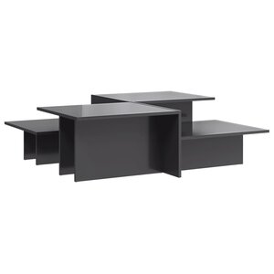 vidaXL Tables basses 2 Pièces gris brillant bois d'ingénierie