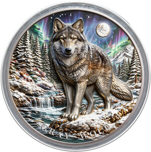 Monnaie GRAY WOLF North American Wildlife 1 Oz Medaille Cuivre (PRÉCOMMANDE)