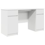 Bureau vidaXL Blanc 140x49x76 cm en bois d'ingénierie