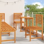 Ensemble de repas de jardin 6 pièces en acacia massif