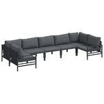 vidaXL Ensemble de canapé de jardin 7 Pièces Anthracite Acier