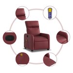 vidaXL Fauteuil de massage inclinable Rouge bordeaux Similicuir
