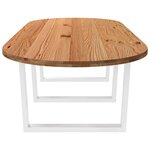 vidaXL Table à manger marron clair bois de chêne massif ovale