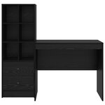 vidaXL Bureau avec tiroir avec étagère avec stockage 2 Pièces Chêne noir