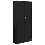 vidaXL Bibliothèque Noir 82 5x30 5x185 5 cm Bois d'ingénierie