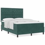 vidaXL Lit à ressorts avec matelas Vert foncé 140 x 200 cm Velours