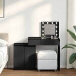 vidaXL Coiffeuse avec LED noir 115x37x110 5 cm