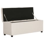 vidaXL Banc avec compartiment de rangement 116 cm Crème Polyester