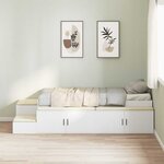 vidaXL Cadre de lit de rangement Blanc 90x190 cm