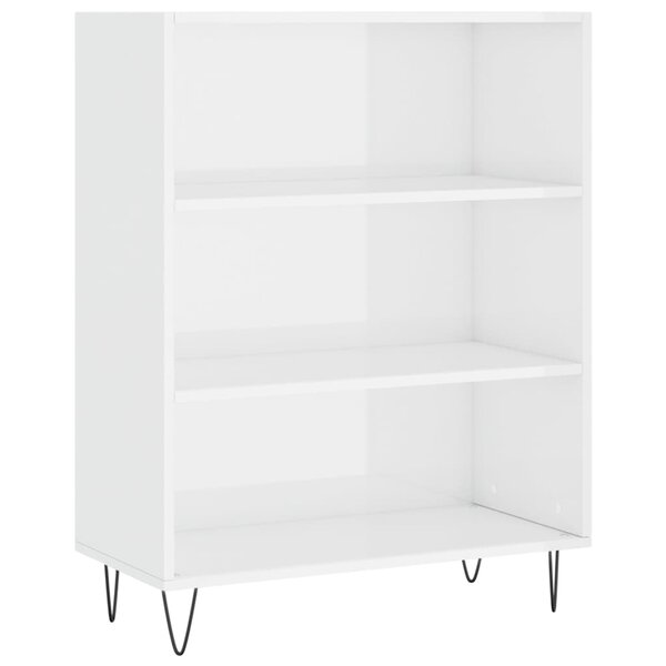 vidaXL Bibliothèque blanc brillant 69 5x32 5x90 cm bois d'ingénierie