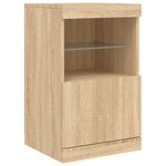 vidaXL Buffet avec lumières LED chêne sonoma 41x37x67 cm