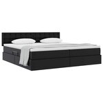 vidaXL Lit avec rangement et matelas Noir 200 x 200 cm Simili cuir