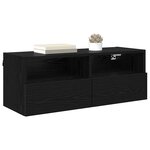 vidaXL Meuble TV mural Chêne noir 80 x 30 x 30 cm Bois d'ingénierie