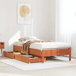 vidaXL Cadre de lit sans matelas cire marron 90x190 cm bois pin massif