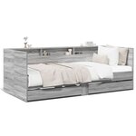vidaXL Lit de jour avec tiroirs sans matelas sonoma gris 90x190 cm