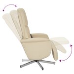vidaXL Fauteuil inclinable de massage avec repose-pieds crème tissu