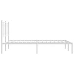 vidaXL Cadre de lit métal avec tête de lit blanc 140x200 cm
