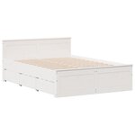 vidaXL Lit bibliothèque sans matelas blanc 140x200 cm bois pin massif