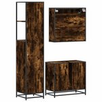 vidaXL Ensemble de meubles de salle de bain 3 Pièces Chêne fumé