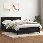 vidaXL Sommier à lattes de lit avec matelas et LED noir 160x210 cm velours