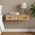 vidaXL Table d'appoint murale 87 5 x 34 5 x 17 cm Bois d'ingénierie