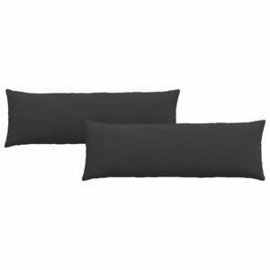vidaXL Coussins de canapé 2 Pièces Noir 120 x 40 cm tissu