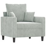 vidaXL Fauteuil avec repose-pied Gris clair 60 cm Velours