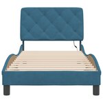 vidaXL Cadre de lit avec LED sans matelas bleu 90x200 cm velours