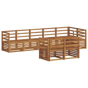 vidaXL Ensemble de canapés d'extérieur 8 pc Naturel Polyester